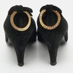 Pre Owned Dior Black Suede Pointed Toe Pumps Size 36