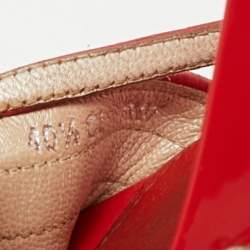 Pre Owned صندل ديور قماش أحمر/بيج وجلد مقاس 40.5