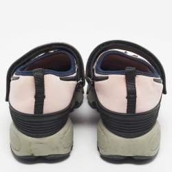 Pre Owned Dior Pink Fabric and Mesh Fusion Slip On Sneakers Size 39.5