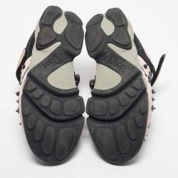 Pre Owned Dior Pink Fabric and Mesh Fusion Slip On Sneakers Size 39.5