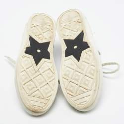 Pre Owned Dior Grey/White Knit Fabric And Leather Walk'n'Dior High-Top Sneakers Size 36