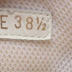 Pre Owned Dior White/Beige Leather and Rubber Dior ID Low Top Sneakers Size 38.5