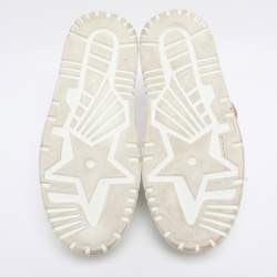 Pre Owned Dior White/Beige Leather and Rubber Dior ID Low Top Sneakers Size 38.5