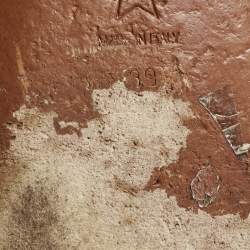 Pre Owned صندل ديور قماش مطرز أزرق كحلي دواي فلات مقاس 39