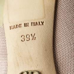 Pre Owned Dior Metallic Light Pink Fabric Acrylic Heel Pointed Toe Pumps Size 39.5