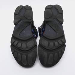 Pre Owned Dior Blue Fabric Embellished Fusion Sneakers Size 38.5