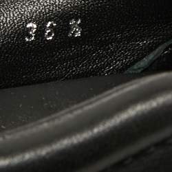 Pre Owned Dior Black/Gold Leather And Satin Floral Embellished Slip On Sneaker Size 36.5