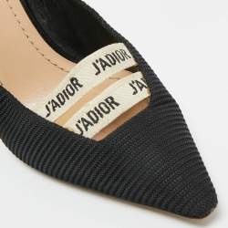 Pre Owned Dior Black Knit Fabric J'Adior Pumps Size 38.5
