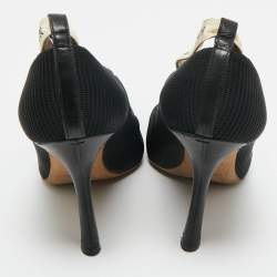 Pre Owned Dior Black Knit Fabric J'Adior Pumps Size 38.5