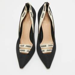 Pre Owned Dior Black Knit Fabric J'Adior Pumps Size 38.5