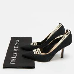 Pre Owned Dior Black Knit Fabric J'Adior Pumps Size 38.5