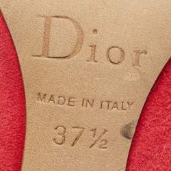 Pre Owned Dior Coral Pink Suede Pointed Toe Pumps Size 37.5