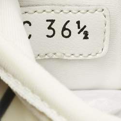 Pre Owned Dior White/Black Knit Fabric and PVC D-Connect Low Top Sneakers Size 36.5