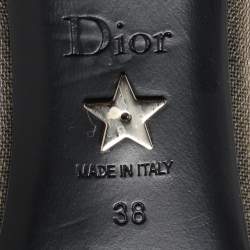 Pre Owned Dior Black Polka Dot Mesh and Suede Baby-D Mary Jane Pumps Size 38