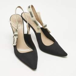 Pre Owned Dior Black Technical Fabric J'adior Slingback Pumps Size 41