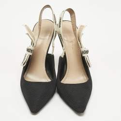 Pre Owned Dior Black Technical Fabric J'adior Slingback Pumps Size 41