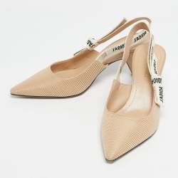 مملوكة مسبقًا حذاء كعب عالي ديور قماش فني جادور أسود بمقدمة مدببة حزام على الكاحل مقاس 39