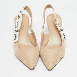 مملوكة مسبقًا حذاء كعب عالي ديور قماش فني جادور أسود بمقدمة مدببة حزام على الكاحل مقاس 39