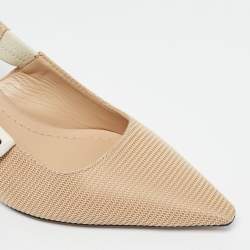 مملوكة مسبقًا حذاء كعب عالي ديور قماش فني جادور أسود بمقدمة مدببة حزام على الكاحل مقاس 39