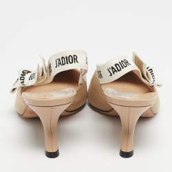 مملوكة مسبقًا حذاء كعب عالي ديور قماش فني جادور أسود بمقدمة مدببة حزام على الكاحل مقاس 39