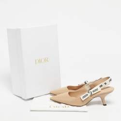 مملوكة مسبقًا حذاء كعب عالي ديور قماش فني جادور أسود بمقدمة مدببة حزام على الكاحل مقاس 39