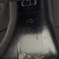 Pre Owned Dior Black Leather Clear Block Heel Mid Calf Boots Size 40