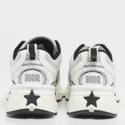 Pre Owned Dior White/Black Mesh Dior Chrono Sneakers Size 37.5