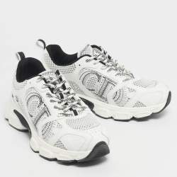 Pre Owned Dior White/Black Mesh Dior Chrono Sneakers Size 37.5