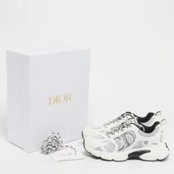 Pre Owned Dior White/Black Mesh Dior Chrono Sneakers Size 37.5