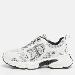 Pre Owned Dior White/Black Mesh Dior Chrono Sneakers Size 37.5