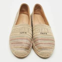 مملوكة مسبقًا حذاء إسبادريل فلات ديوريفييرا قماش متعدد الألوان ديور مقاس 39