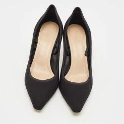 Pre Owned Dior Black Neoprene Pointed Toe Wedge Pumps Size 39