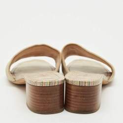 مملوكة مسبقًا Dior Multicolor Embroidered Canvas Dway Slide Sandals Size 39