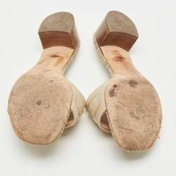 مملوكة مسبقًا Dior Multicolor Embroidered Canvas Dway Slide Sandals Size 39