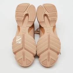 Pre Owned Dior Nude Neoprene and PVC D-Connect Low Top Sneakers Size 39