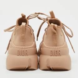 Pre Owned Dior Nude Neoprene and PVC D-Connect Low Top Sneakers Size 39