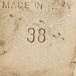 Pre Owned Dior Beige Cannage Leather Bow Slingback Wedge Pumps Size 38