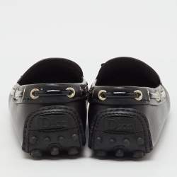 Pre Owned Dior Black Leather Flower Embellished Driving Loafers Size 38