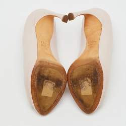 Pre Owned Dior Pink Leather Miss Dior Peep Toe Platform Pumps Size 38