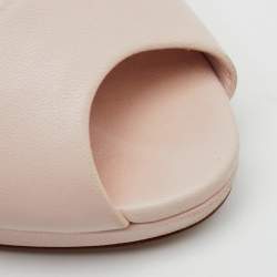 Pre Owned Dior Pink Leather Miss Dior Peep Toe Platform Pumps Size 38