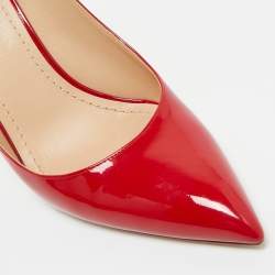 Pre Owned Dior Red Patent Leather Pointed Toe Slingback Pumps Size 40