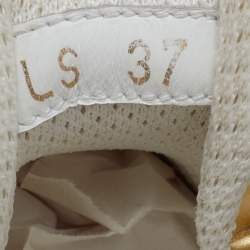 Pre Owned Dior White/Gold Rubber, Mesh and Leather Vibe Low Top Sneakers Size 37