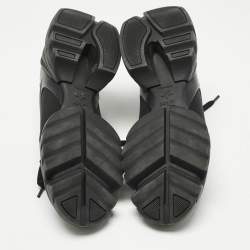 Pre Owned Dior Black Neoprene and PVC D-Connect Low Top Sneakers Size 36