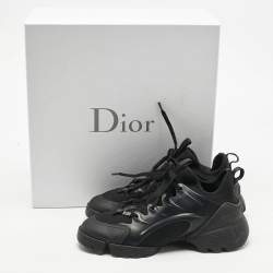 Pre Owned Dior Black Neoprene and PVC D-Connect Low Top Sneakers Size 36