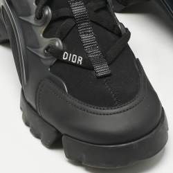 Pre Owned Dior Black Neoprene and PVC D-Connect Low Top Sneakers Size 36