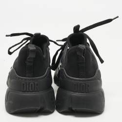 Pre Owned Dior Black Neoprene and PVC D-Connect Low Top Sneakers Size 36