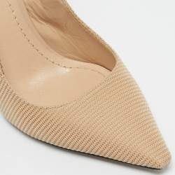 Pre Owned Dior Beige Canvas J'Adior Slingback Pumps Size 37.5