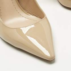 Pre Owned Dior Beige Patent Leather J'Adior Pumps Size 35.5