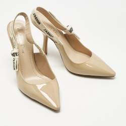 Pre Owned Dior Beige Patent Leather J'Adior Pumps Size 35.5