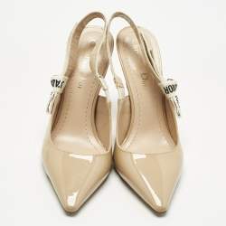 Pre Owned Dior Beige Patent Leather J'Adior Pumps Size 35.5